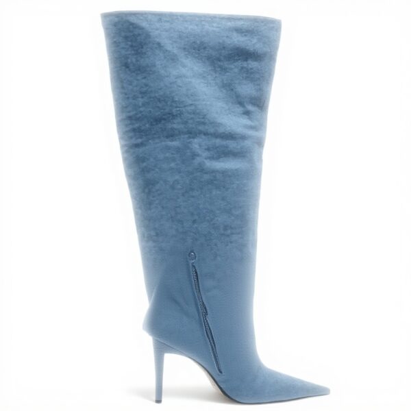 Pinko PLEYEL CUISSARD Denim Bottes Femme Lavage Vintage