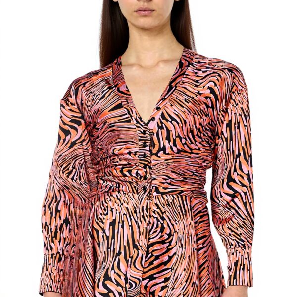 Pinko Robe Satin Bulles Imprimé Déformé Femme Décontractée