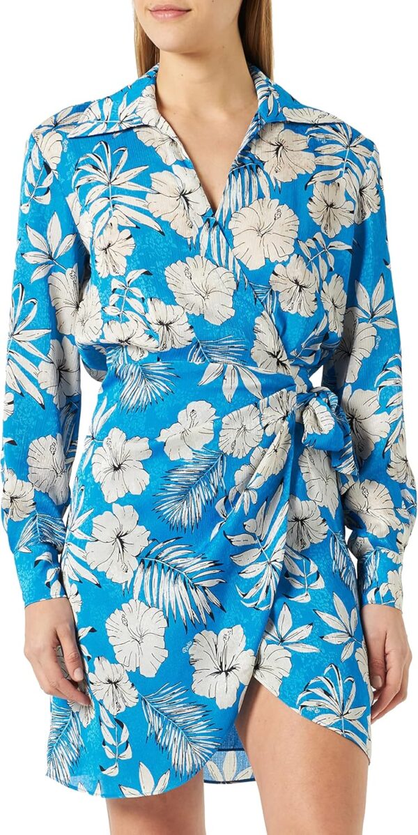 Pinko Robe Jaquard Imprimée décontractée Femme Noir Beurre-0