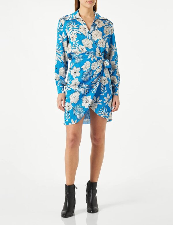 Pinko Robe Jaquard Imprimée décontractée Femme Noir Beurre-1