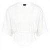 T-shirt bustier Pinko coton blanc manches courtes femme