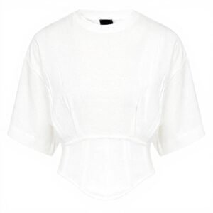 T-shirt bustier Pinko coton blanc manches courtes femme