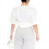 T-shirt bustier Pinko coton blanc manches courtes femme