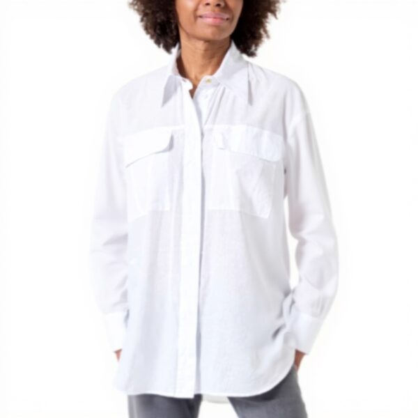 Chemisier mousseline Pinko Valdaora femme blanc noir