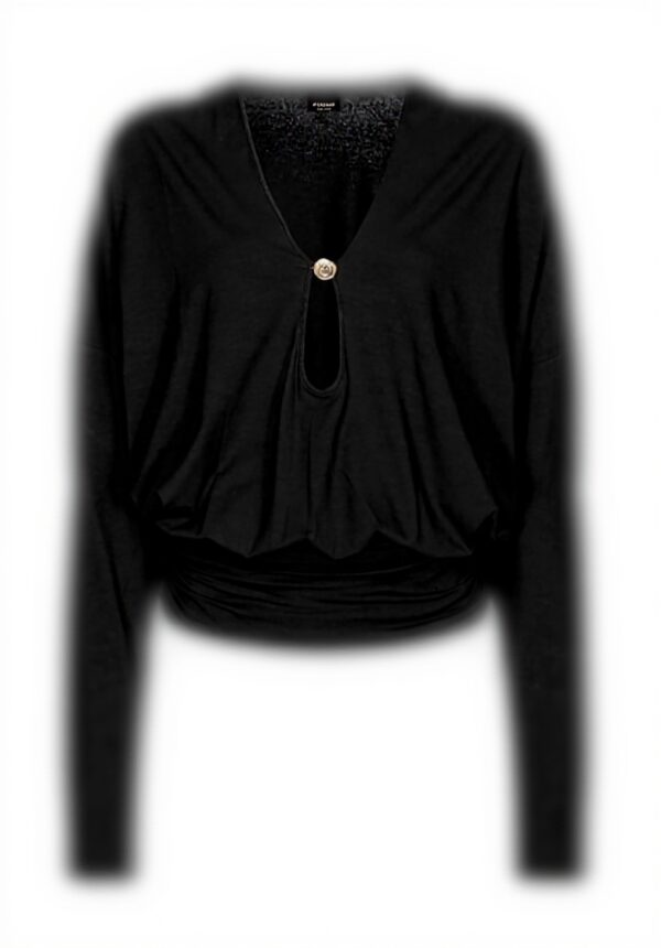 Pinko Maga Maillot Jersey Fluide Blouse Femme - Noir