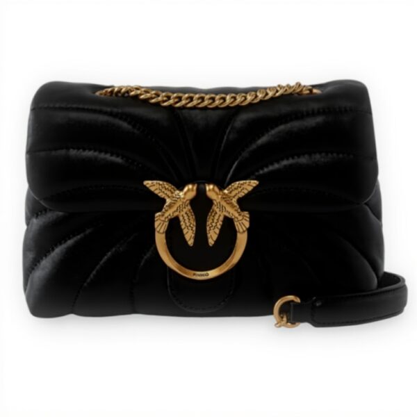 Sac bandoulière PINKO Love Puff Mini Noir Papillon Matelassé